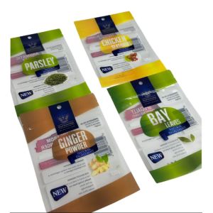 Custom Printed Sachet Laminated 3 Side Seal Plastic Bags Spice Seasoning Sachet