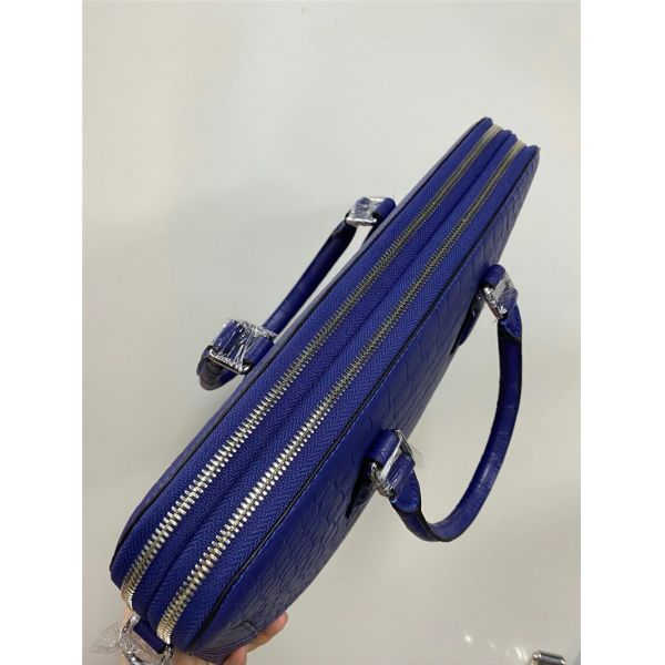 Authentic Crocodile Belly Skin Matt Finished Businessmen Blue Briefcase Genuine Alligator Leather Male Working Purse