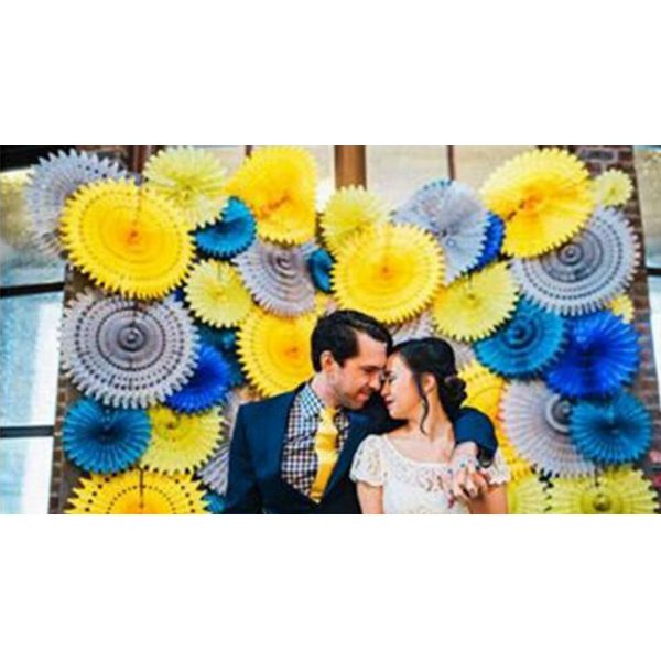 Factory direct fan flower fan holiday party decoration paper craft paper fan flower hollow fan flower;red,yellow,green