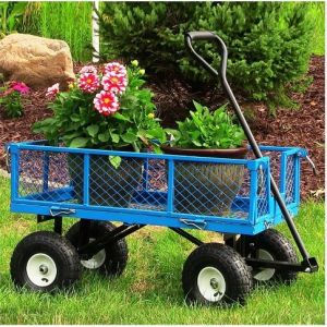 86*46*51cm Garden Wagon Cart Foot Brake And Occasion Selection For Easy