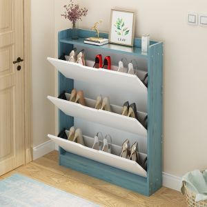 Waterproof 3 Tier W17cm Shoe Sideboard Cabinet White Green