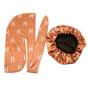 Quality Satin Custom Made Embroidery Durag Bonnet Set for sale