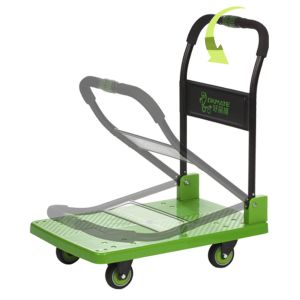 One Hand Folding SILENT Foldable Cart Trolley 180kg Polypropylene Deck