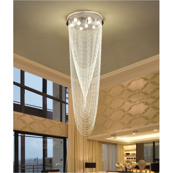 Luxury Stair Chandelier Lighting Crystal Tassel Indoor Lighting Restaurant Lobby Hotel Chandelier(WH-NC-32)