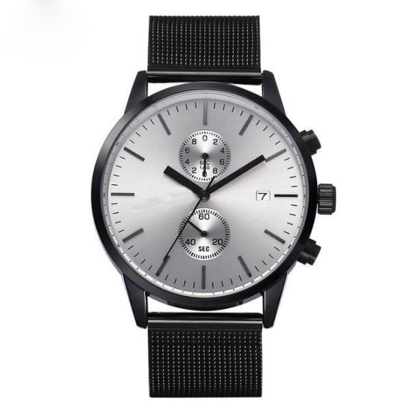 Buy Mens Mesh Strap Black Chronograph Watch at wholesale prices