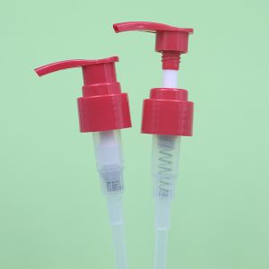 Custom 24mm 28mm Plastic Inside Spring Pump Cosmetic Dispenser Red Lotion Screw