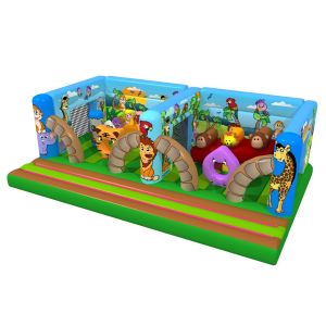 Big Kids Inflatable Bounce House Animals World Tiger And Palm Trees EN14960