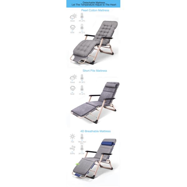 Modern Design Outdoor Foldable Chaise Lounge Chair for Patio Garden Beach and Pool