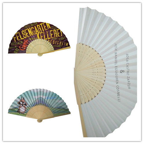 Wooden Foldable Hand Fans 21cm 23cm Custom Bamboo Rave Fan