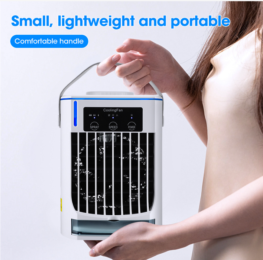 Electric Mini Air Conditioner Portable Cooler Fan for Office Table 2 Pc Water Cooling