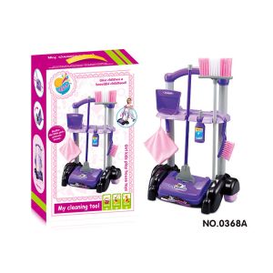 Cleaning Kit Trolley W / Working Vacuum Children's Play Toys Pretend Play Mop