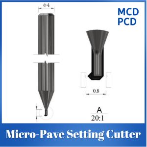 Micro Pave Setting Cutter PCD MCD Diamond Tools Precision Positioning