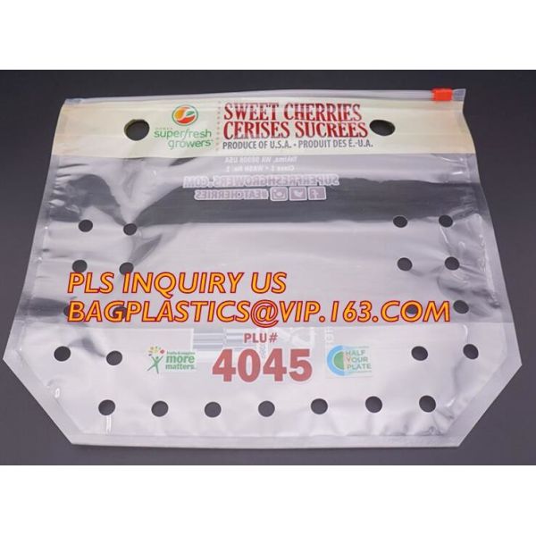 cherry tomato bags / laminated dry fruit packaging bag, Fruit Vegetable Packaging Bag, fruit protection bag with vent ho
