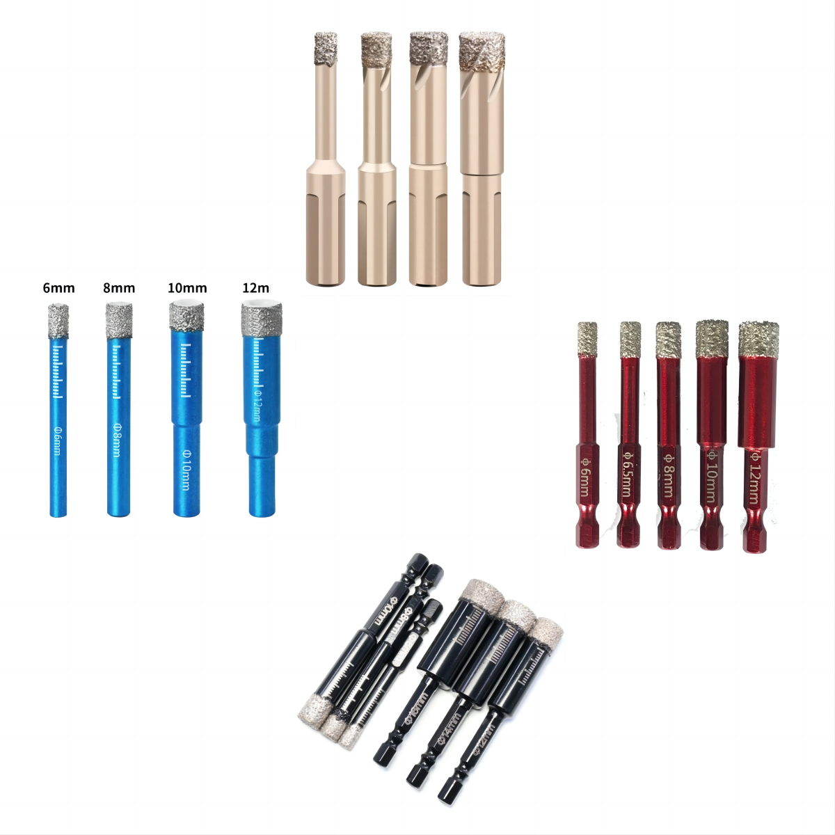 Brazed Diamond Core Drill Bit For Glass Ceramic Tiles Marble And Granite