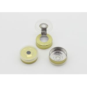 China 20mm Transparent Golden Aluminium Vial Seals , Medicinal Aluminum Crimp Seals on sale