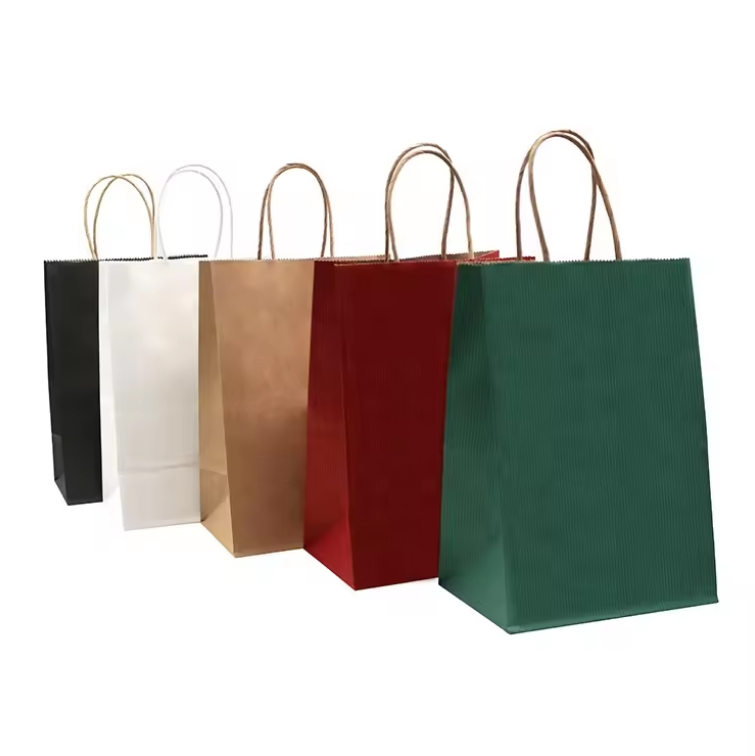 Machines Making Kraft Paper Bag Wholesale Kraft Food Packing Bag With Handle