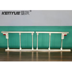 White Double Switch Medical Bed Side Rail Hexapole Aluminum Alloy
