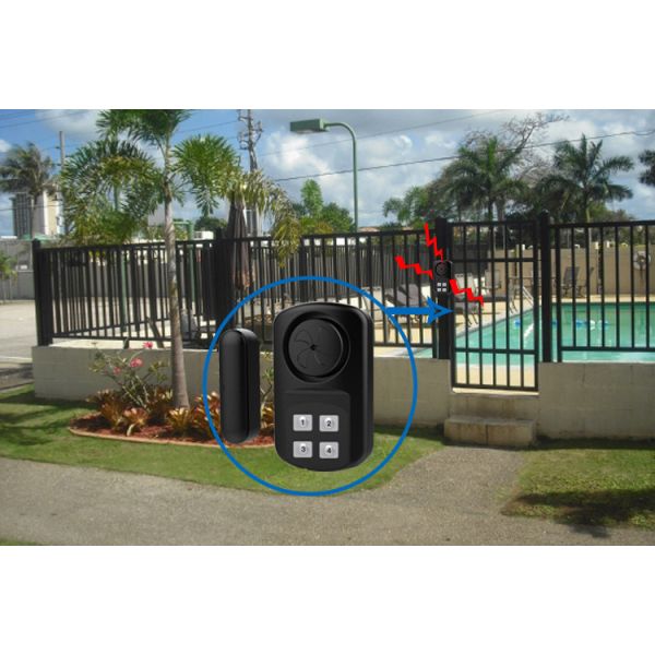 140db Magnetic Wireless Pool Door Alarm With Remote Control IP67 waterproof for