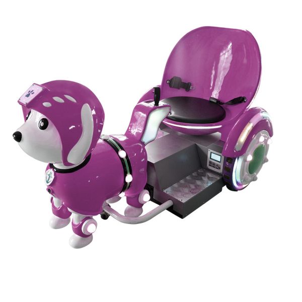 Three - Wheeled Kids Arcade Machine , Animal Shape Ride Puppy Rickshaw For