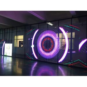Indoor Window Decoration 1000*500mm P3.91 Transparent LED Screen
