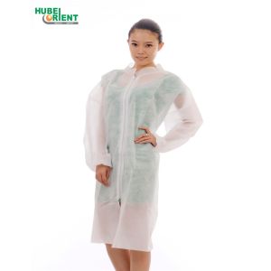 Single Use Medical 22gsm Nonwoven Lab Coat With Zipper