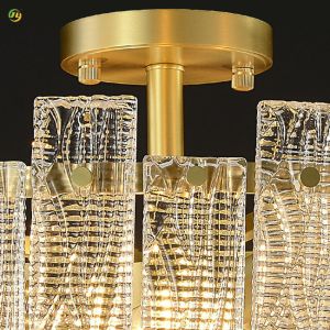 Villa Bedroom Copper LED Ceiling Light Indoor Wedding Fancy Decorative