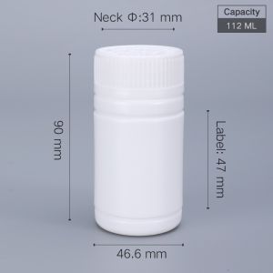 Empty Round 112ml HDPE Pill Bottles 90mm Height Eco-Friendly