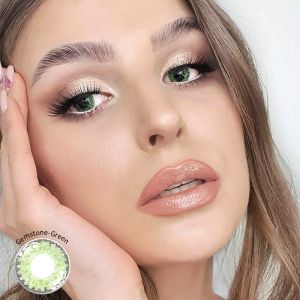 14.5mm Green Enhancement Tint Prescribed Colored Contacts With Power