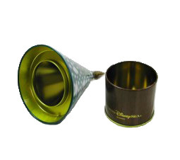 Chocolate 4c Printing 0.25mm Tinplate Metal Conical Can ISO9001