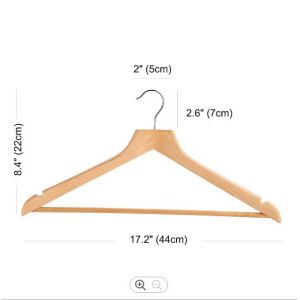 Non Slip Wooden Clothes Hangers 1.2cm Broad Shoulder Coat Hangers