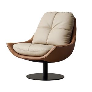 Retro Casual Leather Single Sofa Bed Chair Luxury Modern Style One Seater Lounge