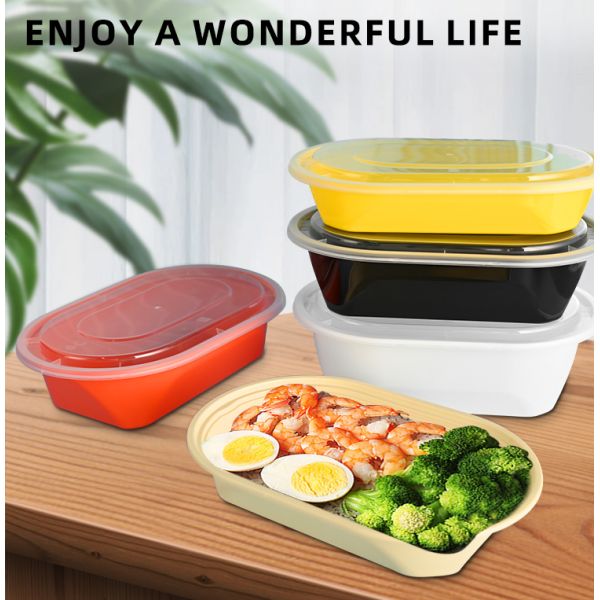 Rectangle Disposable Plastic Food Containers 0.5-1.5mm Thickness Microwave For Snack