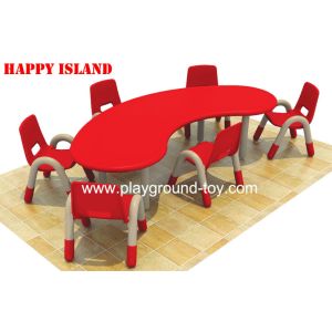 Quality Preschool Classroom Furniture , Kindergarten Classroom Furniture Children Half Moon Group Learning Table for sale