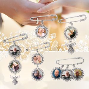 Diy Custom Sublimation Photo Pins Brooches With Blank Round Metal Discs For