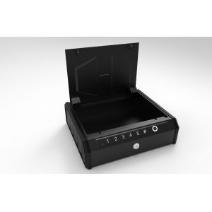 Beige Biometric Handgun Safe with Electronic Lock and Fingerprint Verification