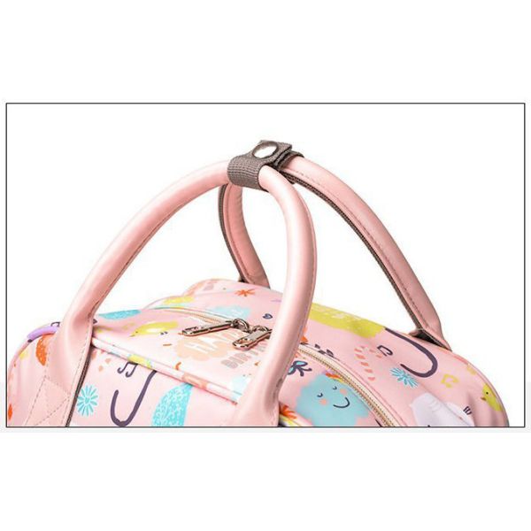 Animal Prints Polyester Rucksack Changing Travel Diaper Bags 27*15*42cm