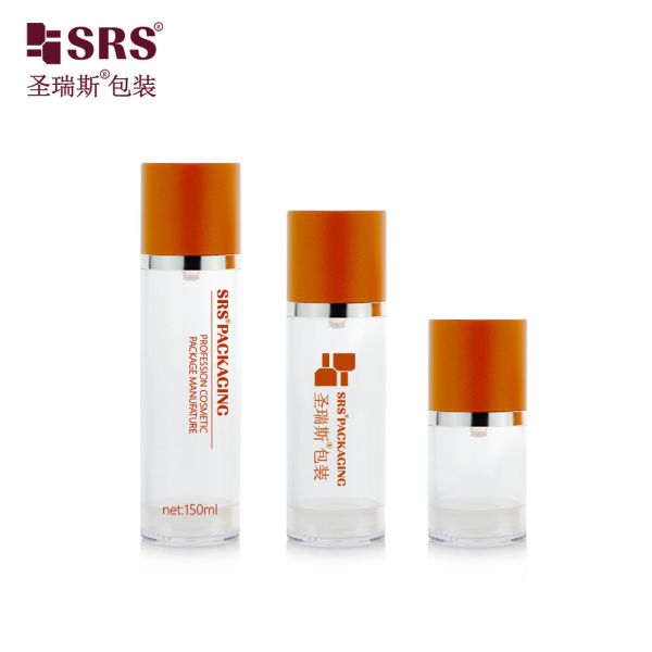 A0215 Snap On Style Plastic Round Facial Serum Bottle AS Vacuum Bottle Empty Skincare Gel Packaging Airless