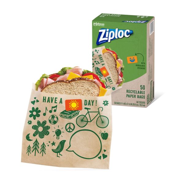 Costumizable Resealable Kraft Paper Bag For Food Takeaway With And Greaseproof Paper