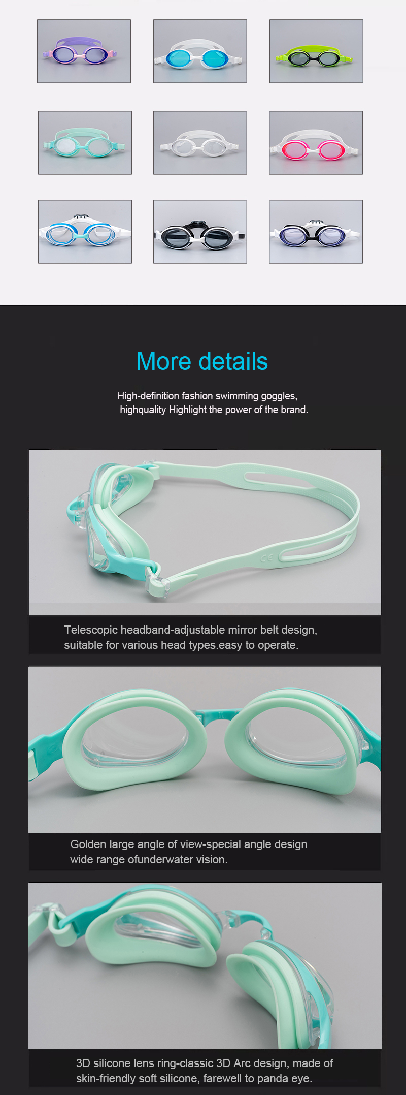 Safely Adult Swimming Goggles Glasses Portable Ultravolet Resistant