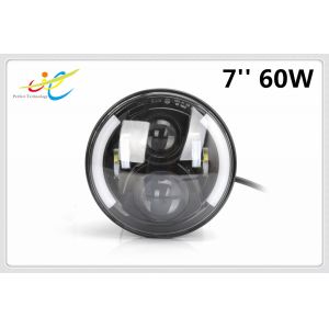 China wrangler accessories 7 inch round led headlights drl 60w jeep half angle eyes headlight on sale