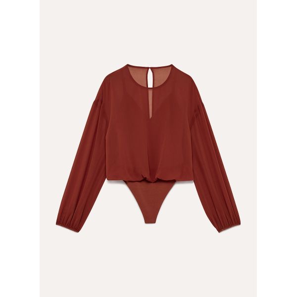 New Arrival Fall Clothing Cotton Spandex Ladies Transparent Bodysuit Tops Latest Design For Women Lady