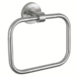 China Modern Square Bathroom Towel Rings Sus 304 Stainless Steel Bathroom Hanger Wall Mount on sale