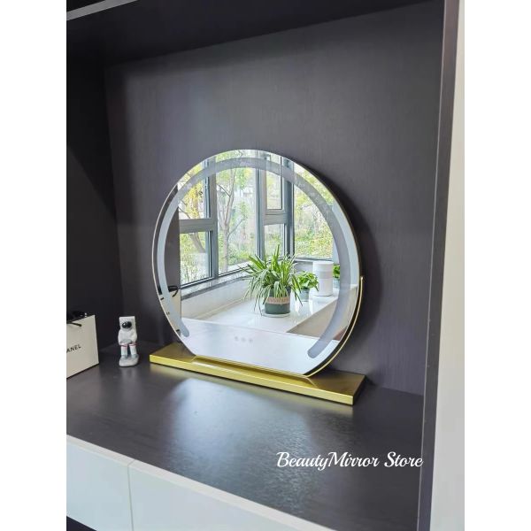 15X Magnification Smart Touch Dimmable 3 Modes 360° Rotation LED Round Makeup Vanity Mirror with Lights Mirror(WH-MR-79)
