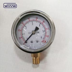 Customizable 1/4 BSPT Bottom Connection Vacuum Oil Filled Pressure Gauge Raw of