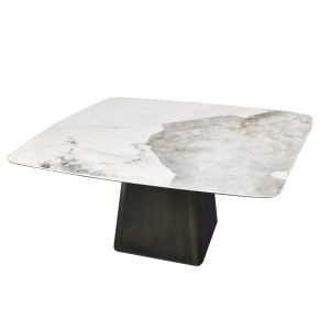 Dining Room Table For 4-6 Modern Marble Top Metal Pedestal Dining Table For