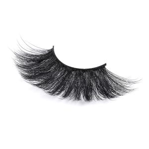Natural Black 3d 25mm Mink Lashes , Reusable 3d Strip Lashes