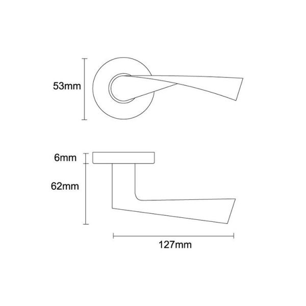 Fire rated modern door handle lever with CE ANSI standard-X-2
