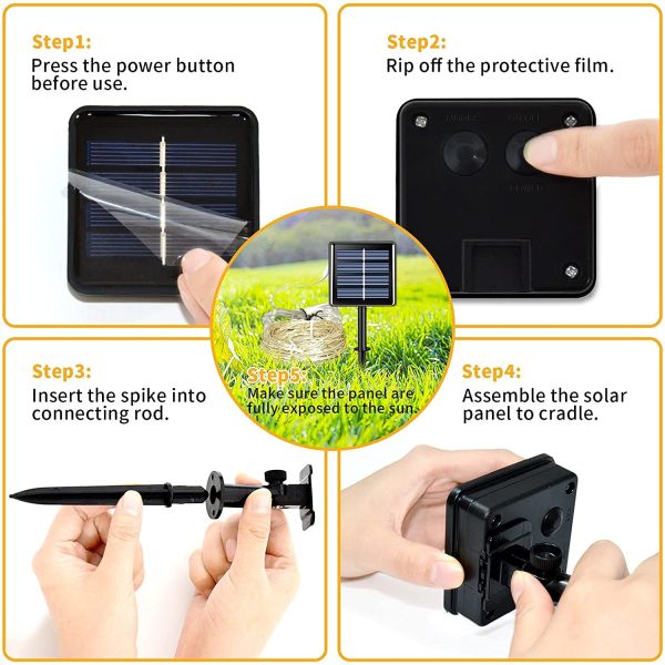 Solar Green Wire String Lights Outdoor 700 LED IP44 Waterproof For Christmas