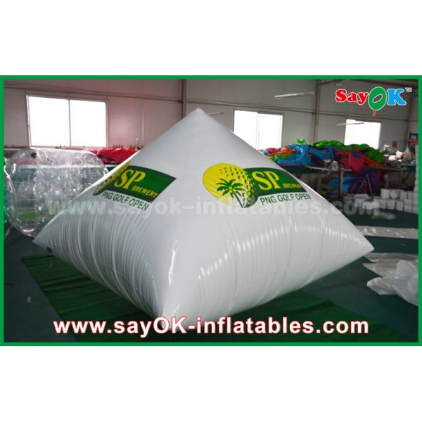 White 0.6mm PVC Inflatable Pyramid Logo Printing Advertising Inflatables