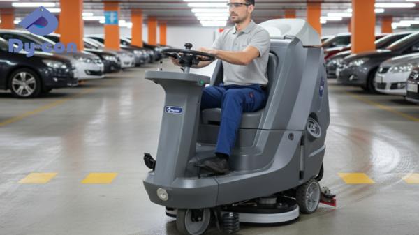 Powerful Ride-On Scrubber For Fast & Efficient Parking Garage Cleaning